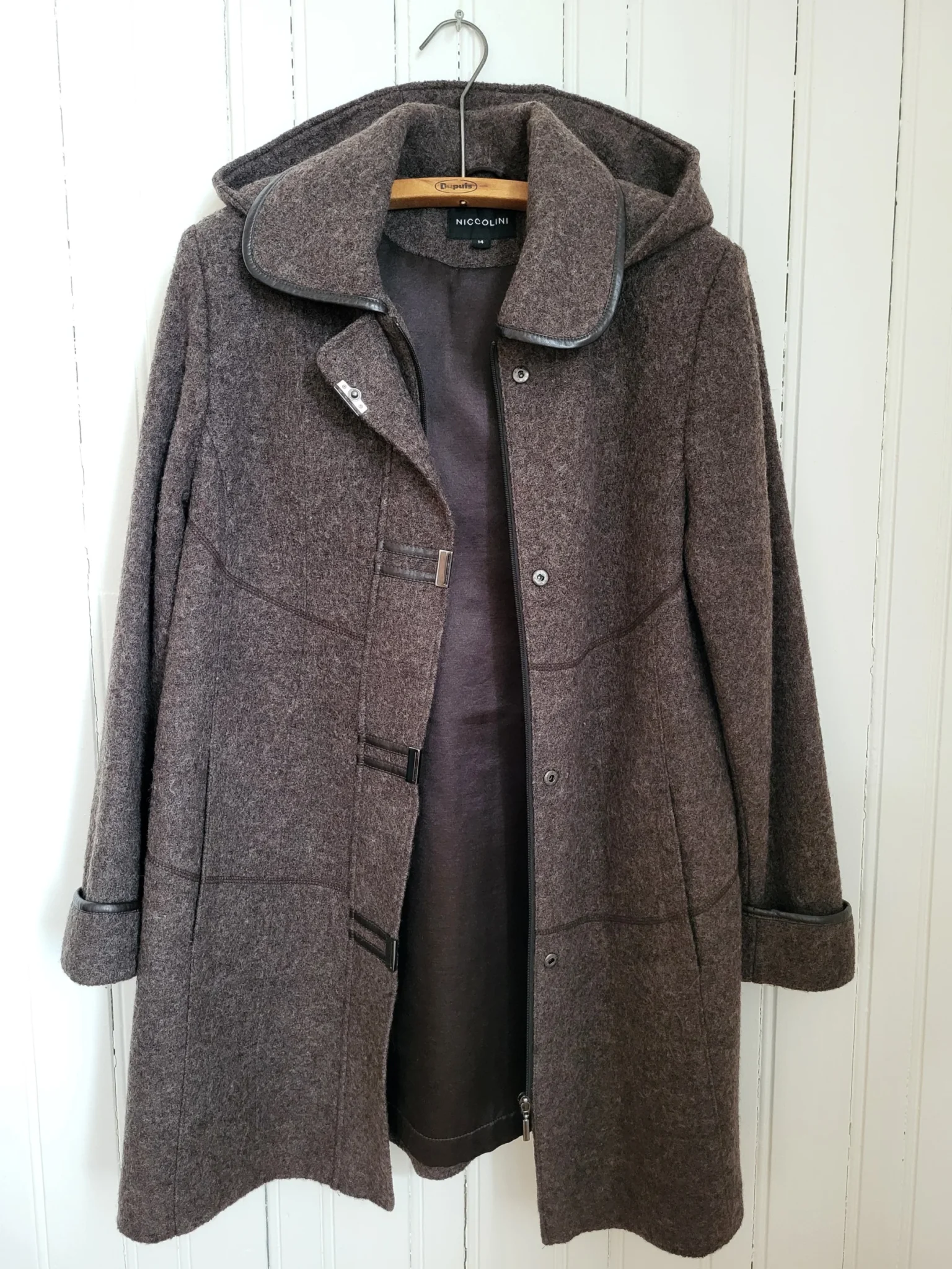 Image for Vintage Winter Coat, 50% wool, charcoal grey, Niccolini