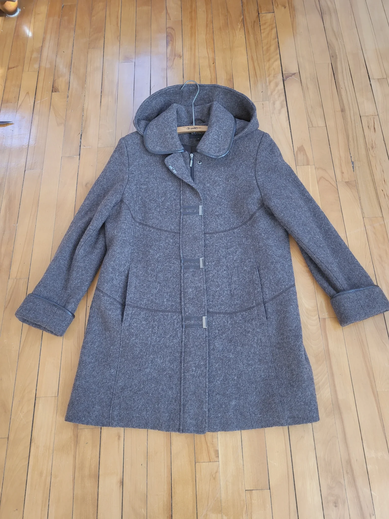 Image for Vintage Winter Coat, 50% wool, charcoal grey, Niccolini