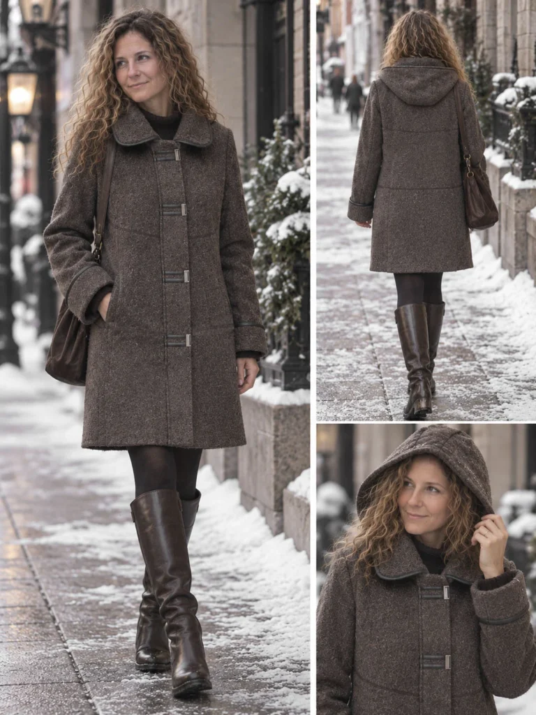 Image for Vintage Winter Coat, 50% wool, charcoal grey, Niccolini