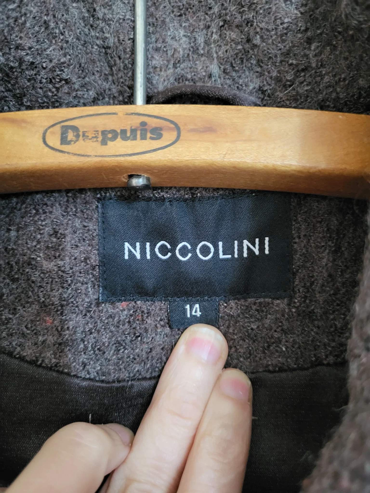 Image for Vintage Winter Coat, 50% wool, charcoal grey, Niccolini