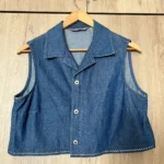 Featured thumbnail for Vintage sleeveless denim blouse
