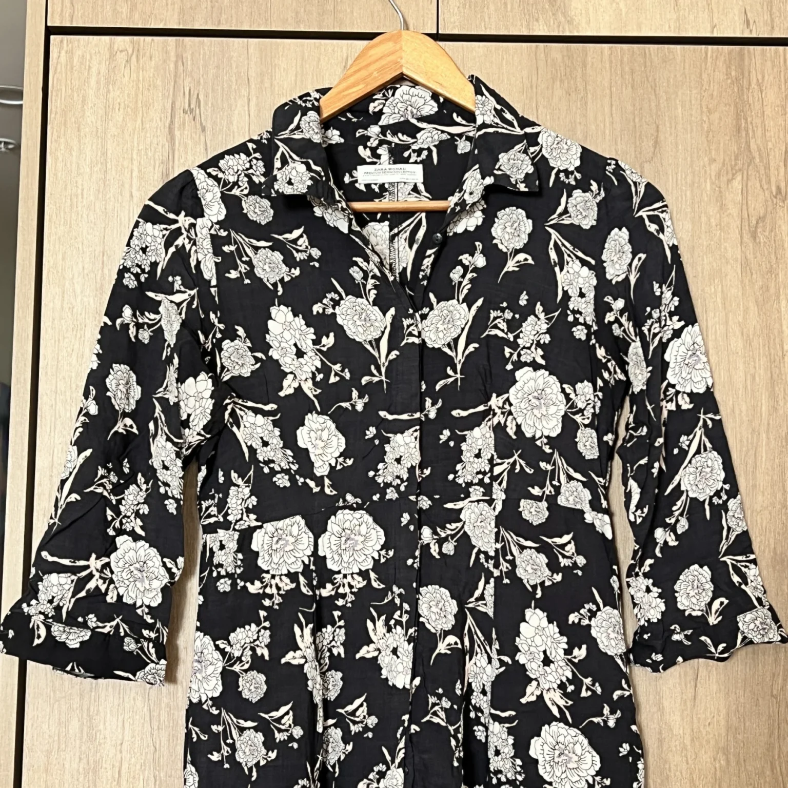 Image for Zara long floral shirt dress