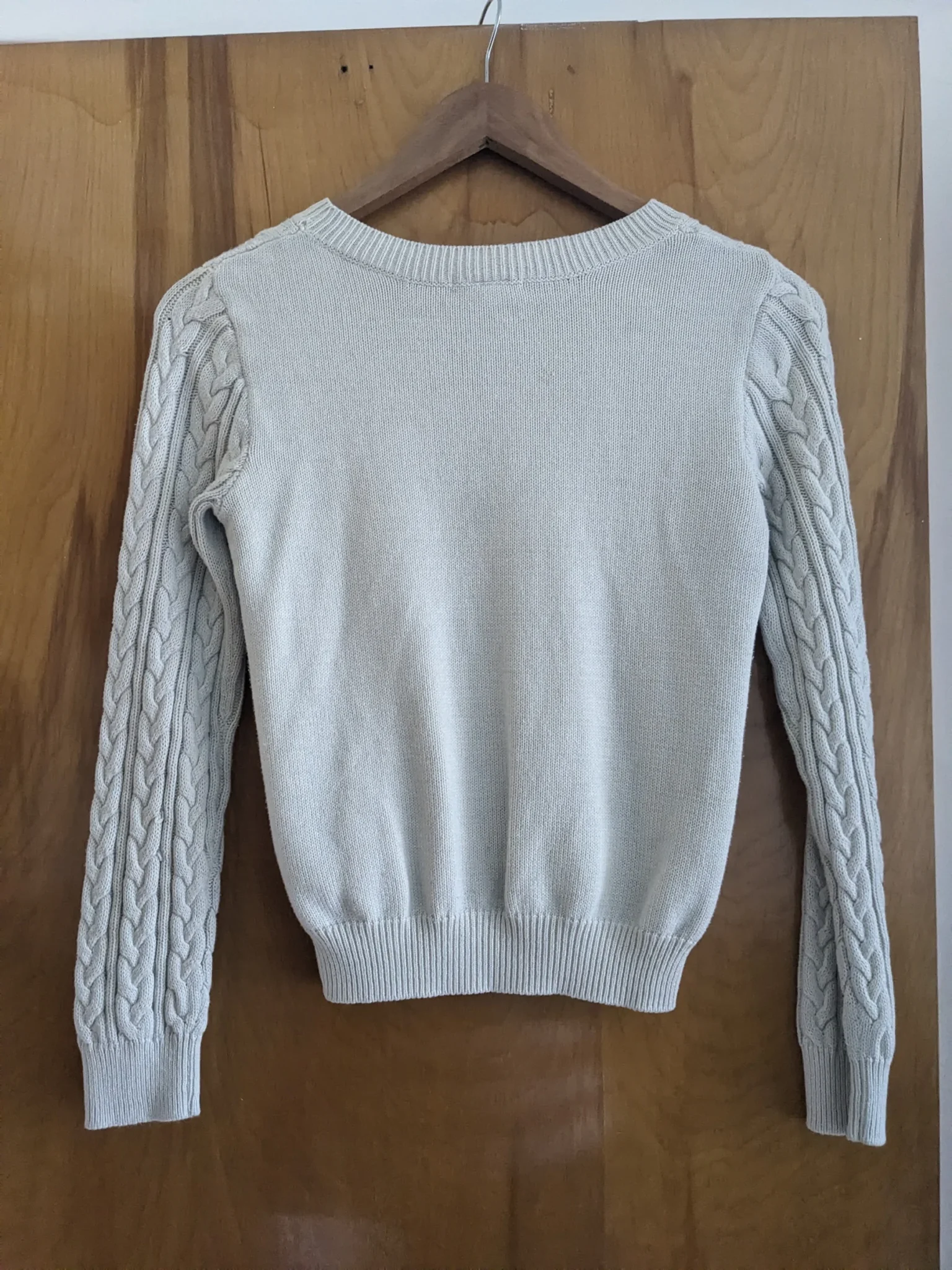Image for Beige cable-knit jumper