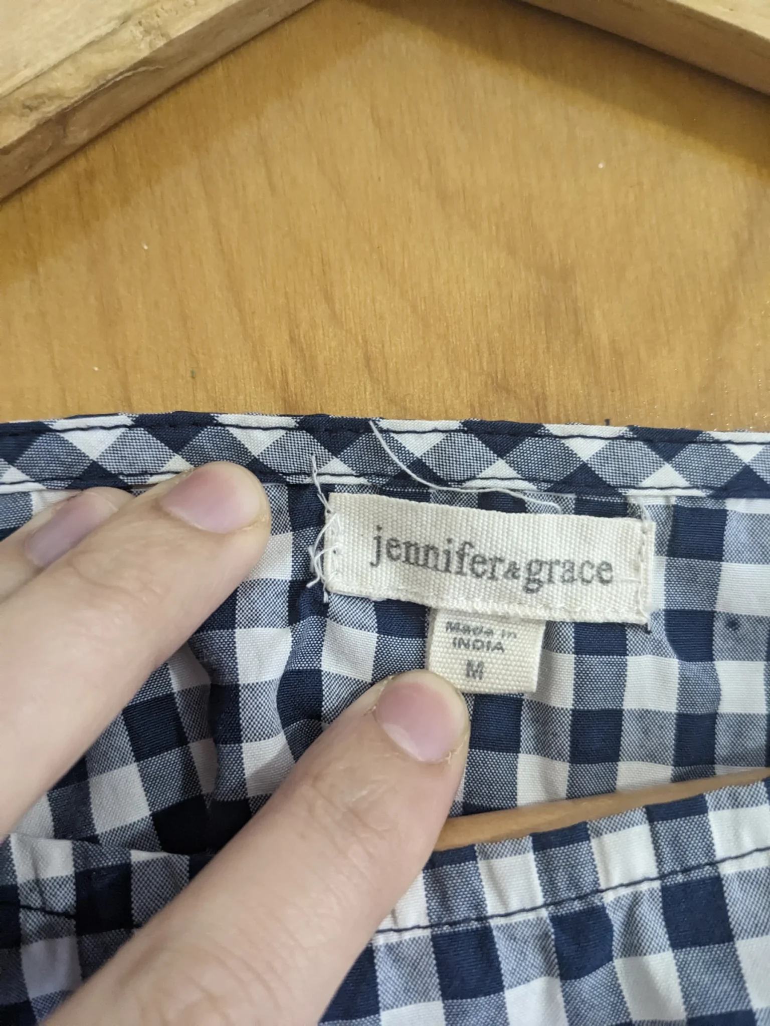 Image for Blue gingham blouse
