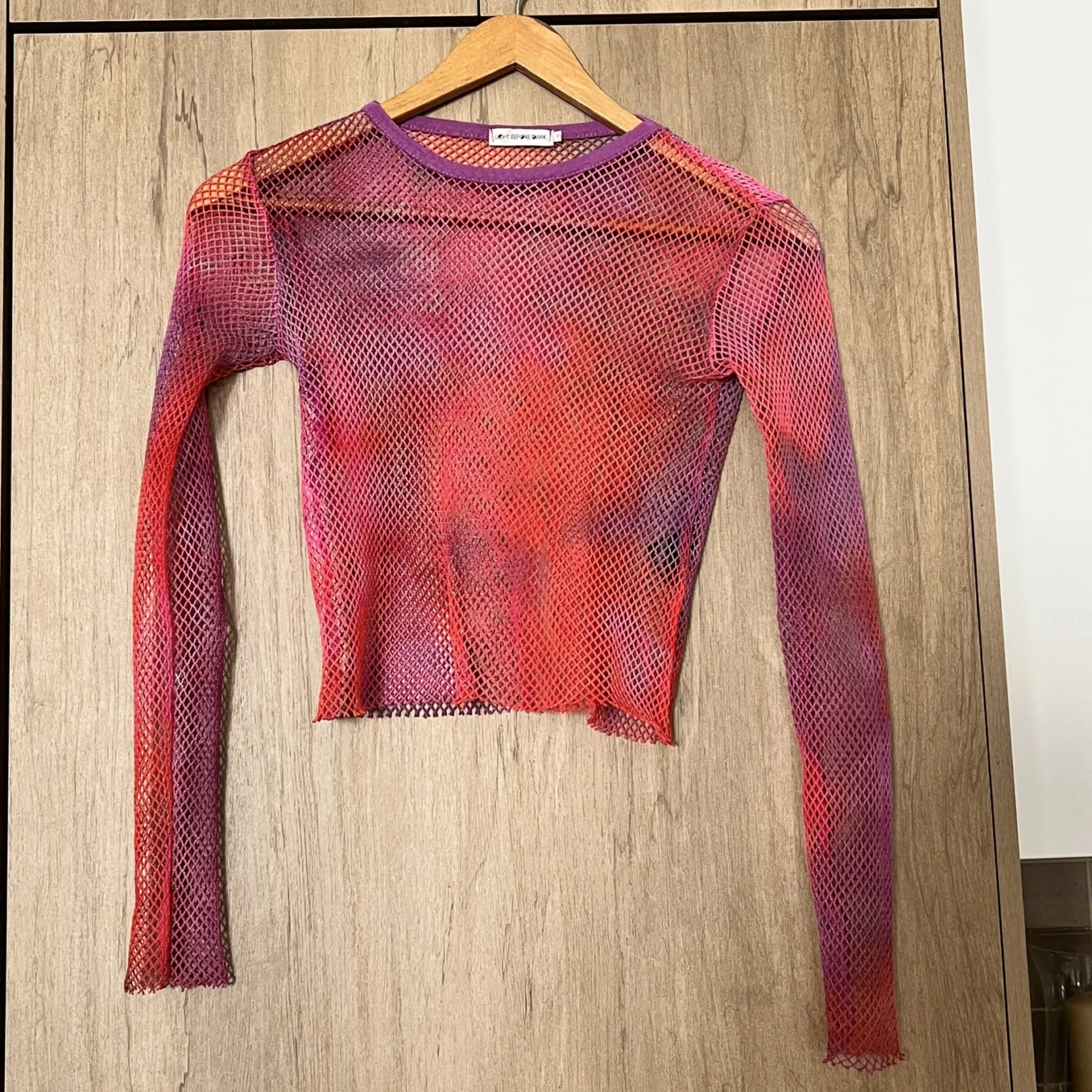 Featured image for Pink and Mauve Fishnet Top