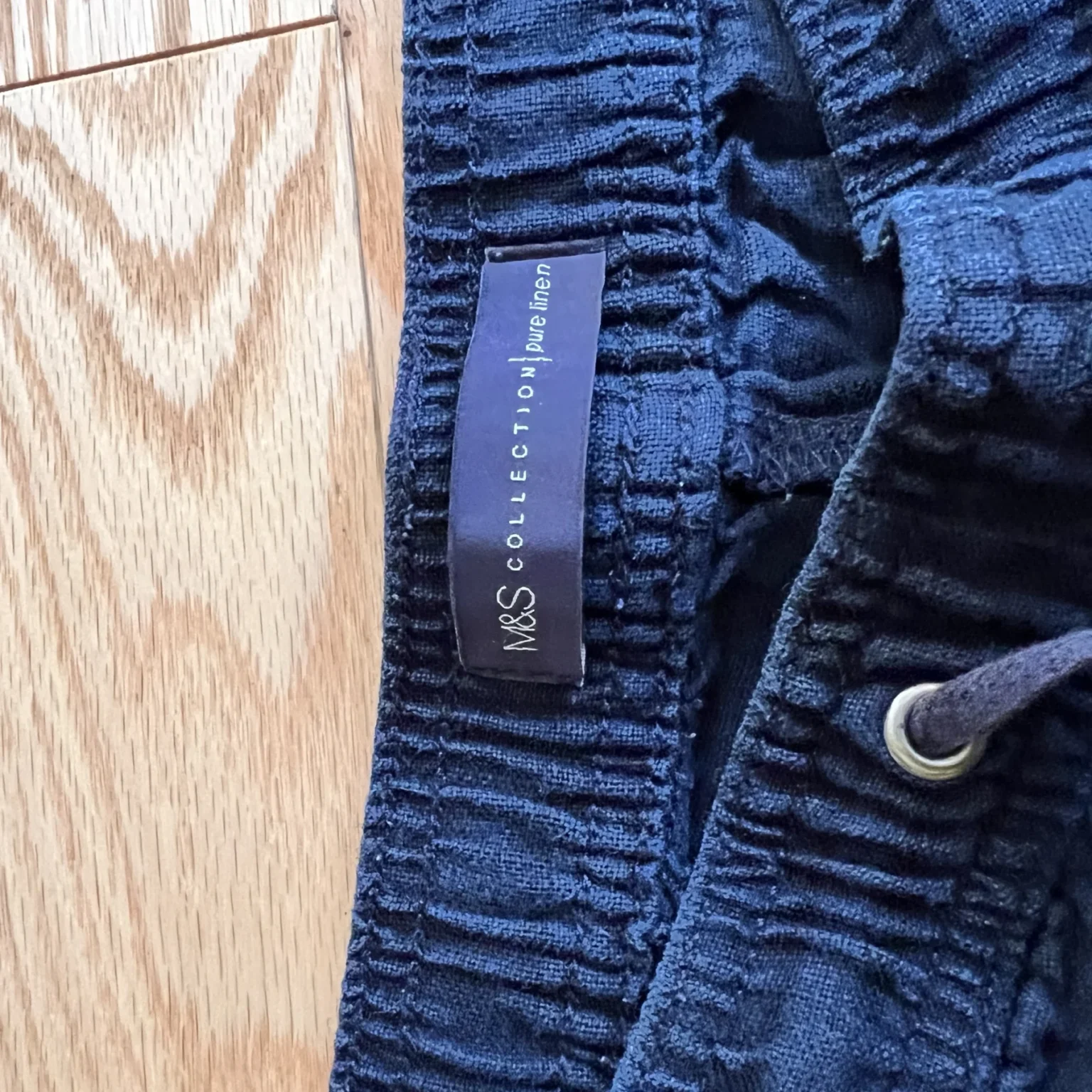 Image for Dark blue linen trousers