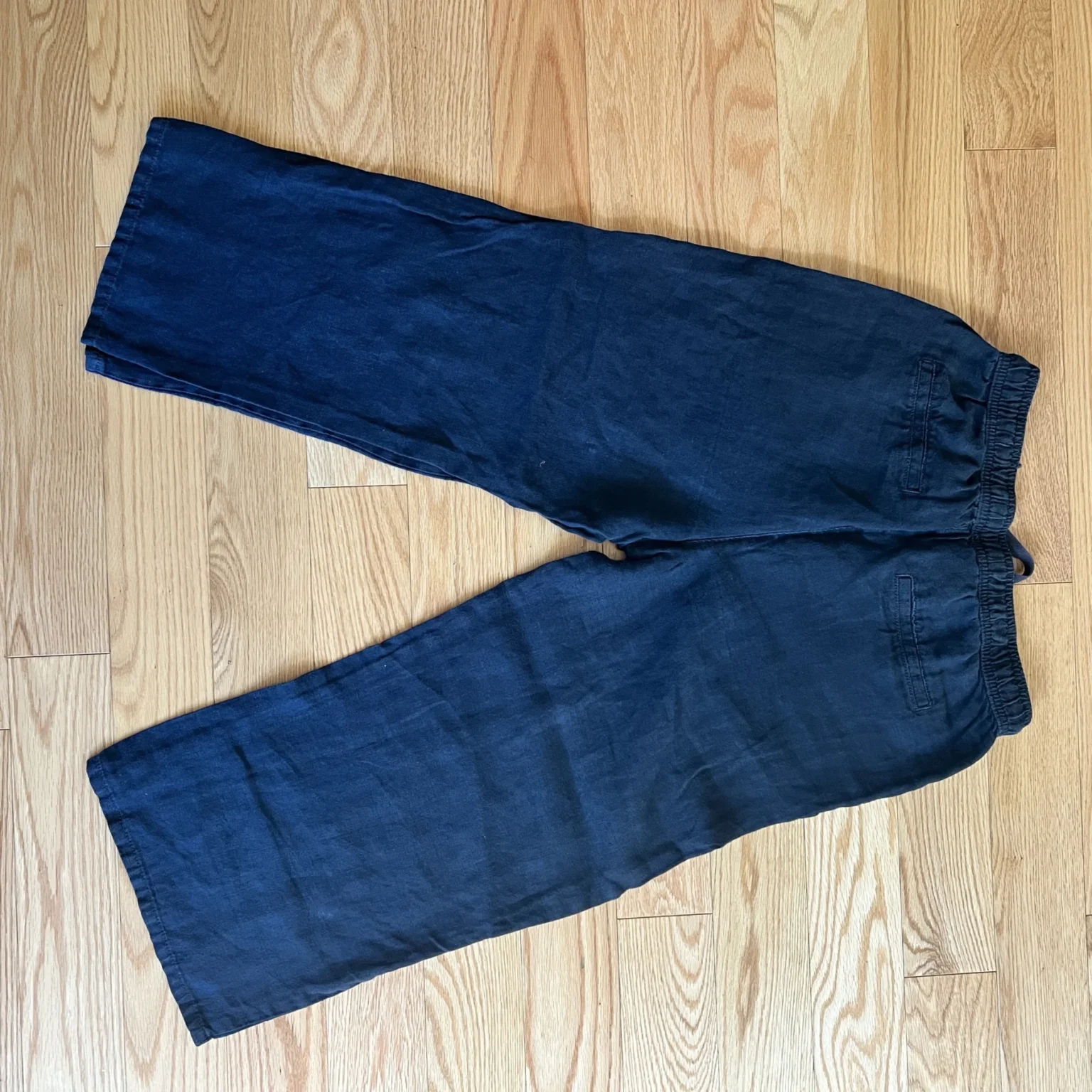 Image for Dark blue linen trousers