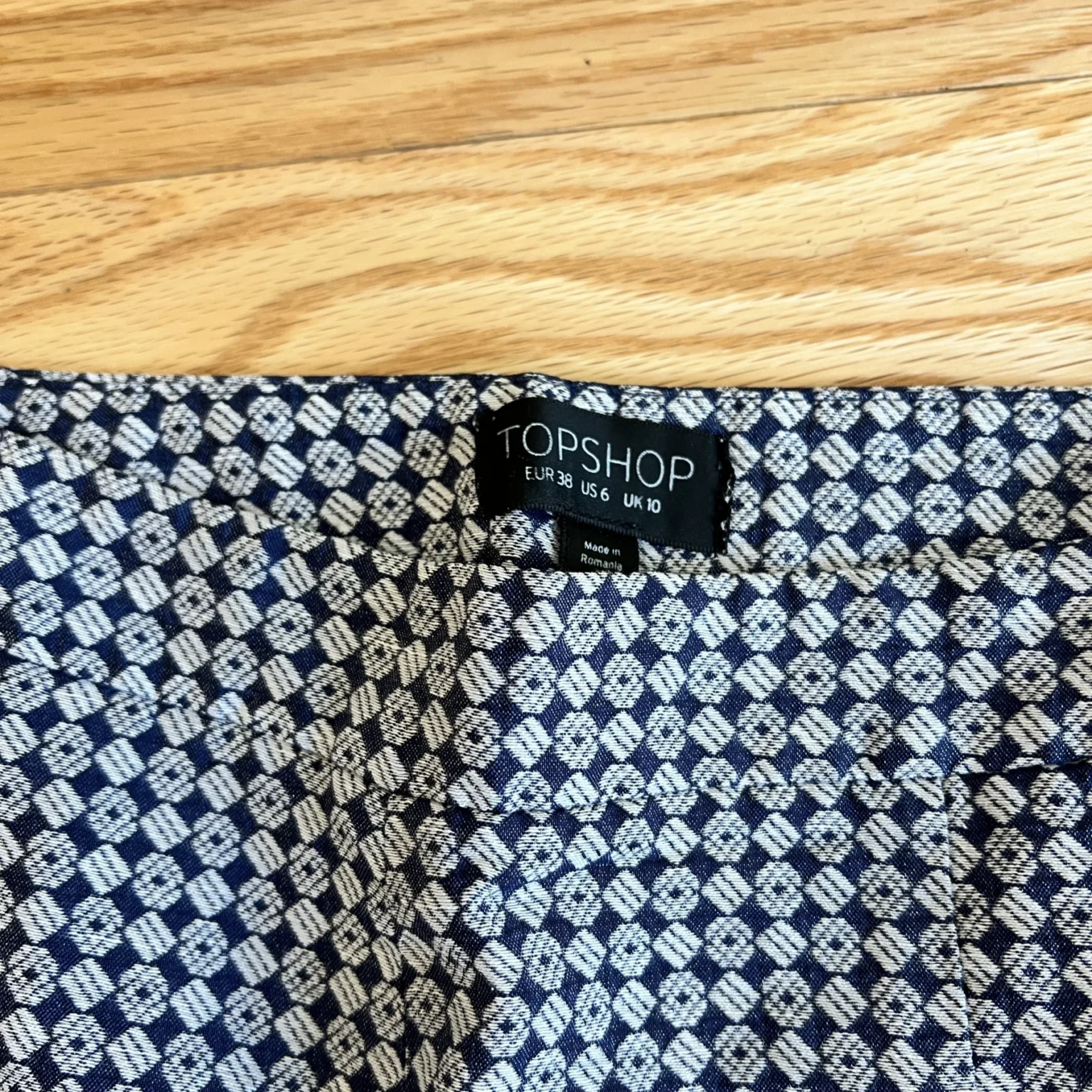 Image for Topshop Blue and White Shorts
