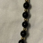 Thumbnail for Vintage MONET long necklace in black and gold – Signed