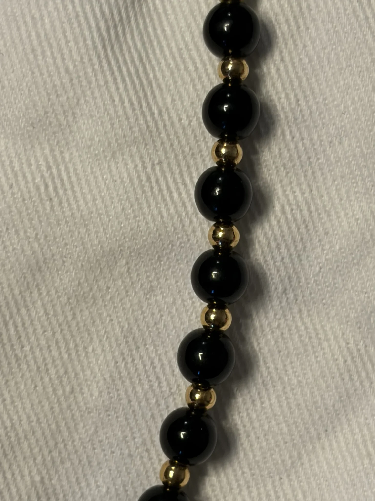 Image for Vintage MONET long necklace in black and gold – Signed