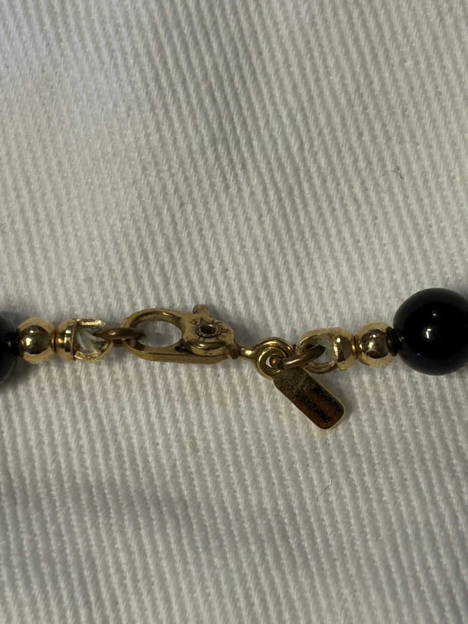 Image for Vintage MONET long necklace in black and gold – Signed