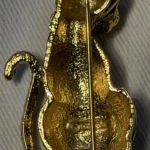 Thumbnail for Broche Léopard Vintage D'Orlan - Triple Plaqué Or 22k et Émail - Signée
