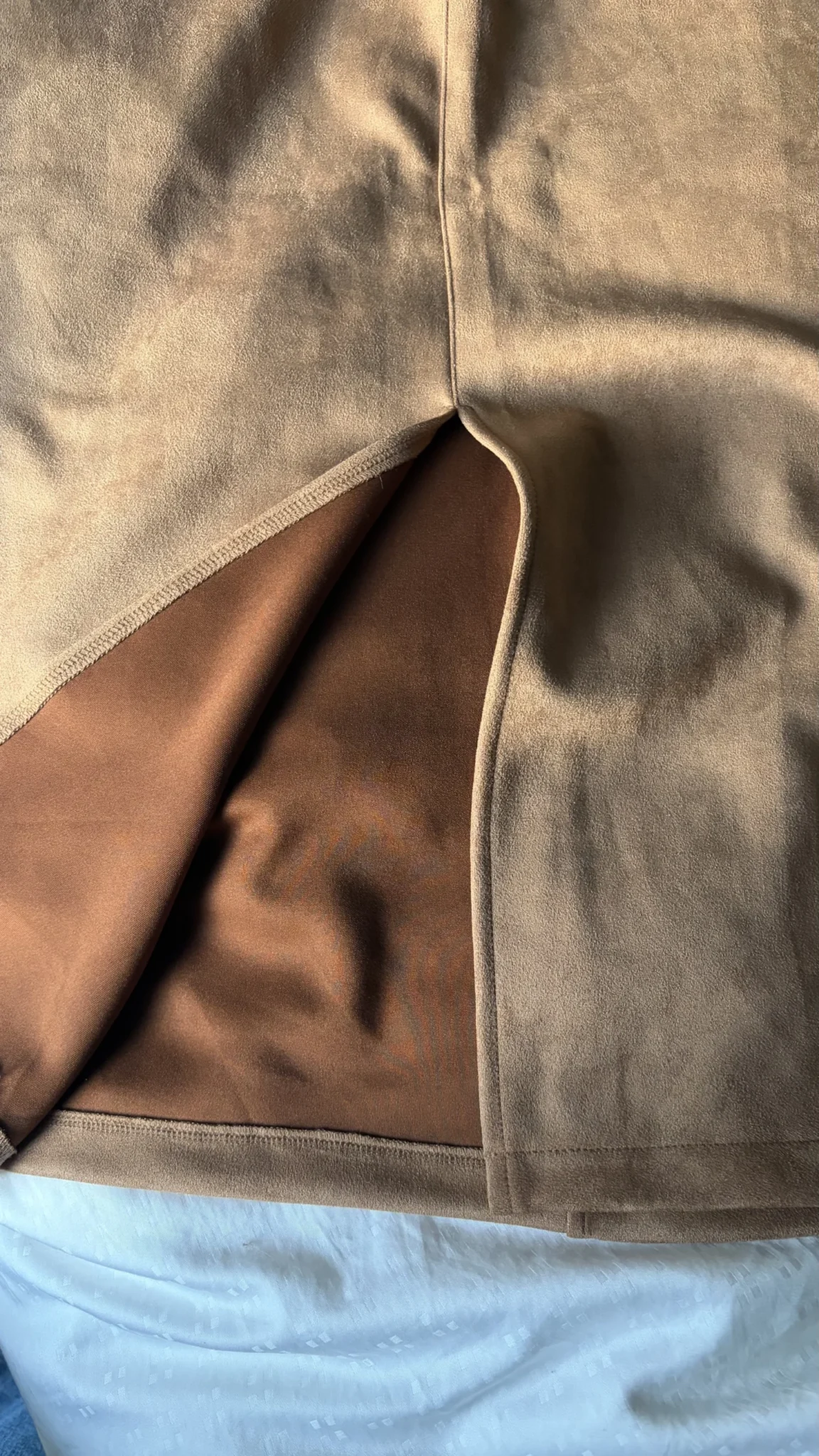 Image for Suede midi skirt
