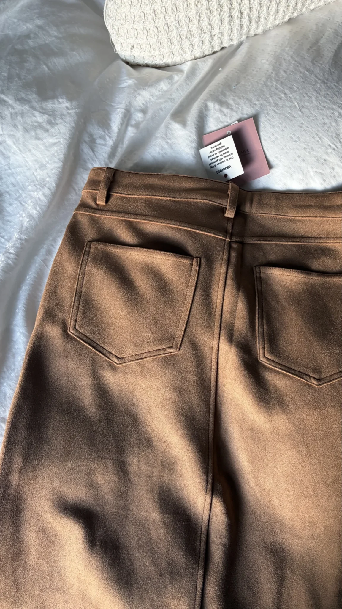 Image for Suede midi skirt