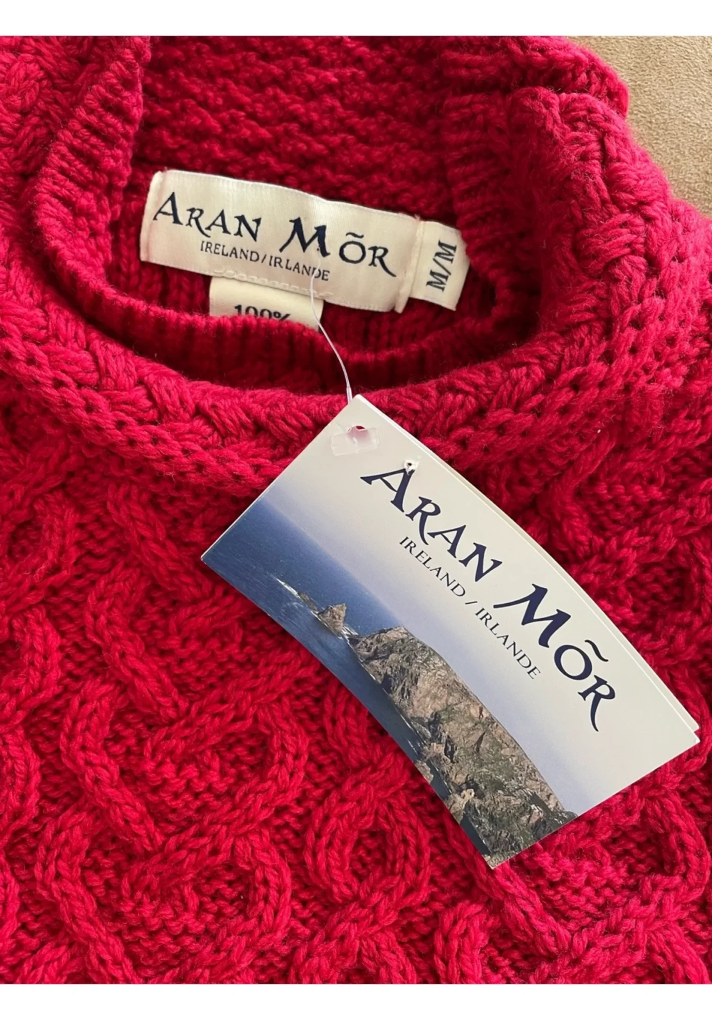 Image for Pull Aran Mor en laine mérinos irlandaise