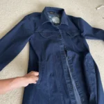 Thumbnail for Denim shirt dress with embroidery and pockets