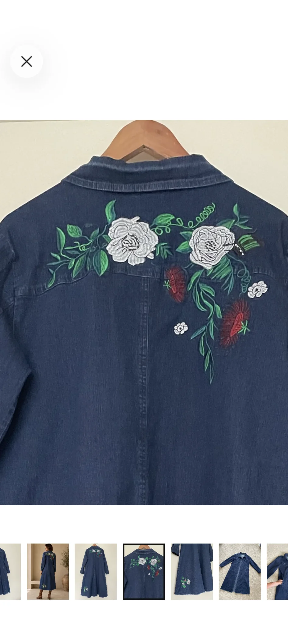 Image for Denim shirt dress with embroidery and pockets