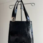Featured thumbnail for Venetto Black Square Faux Patent Leather Bag – Vintage Y2K / 90s style