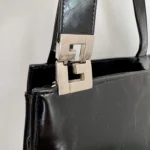 Thumbnail for Venetto Black Square Faux Patent Leather Bag – Vintage Y2K / 90s style
