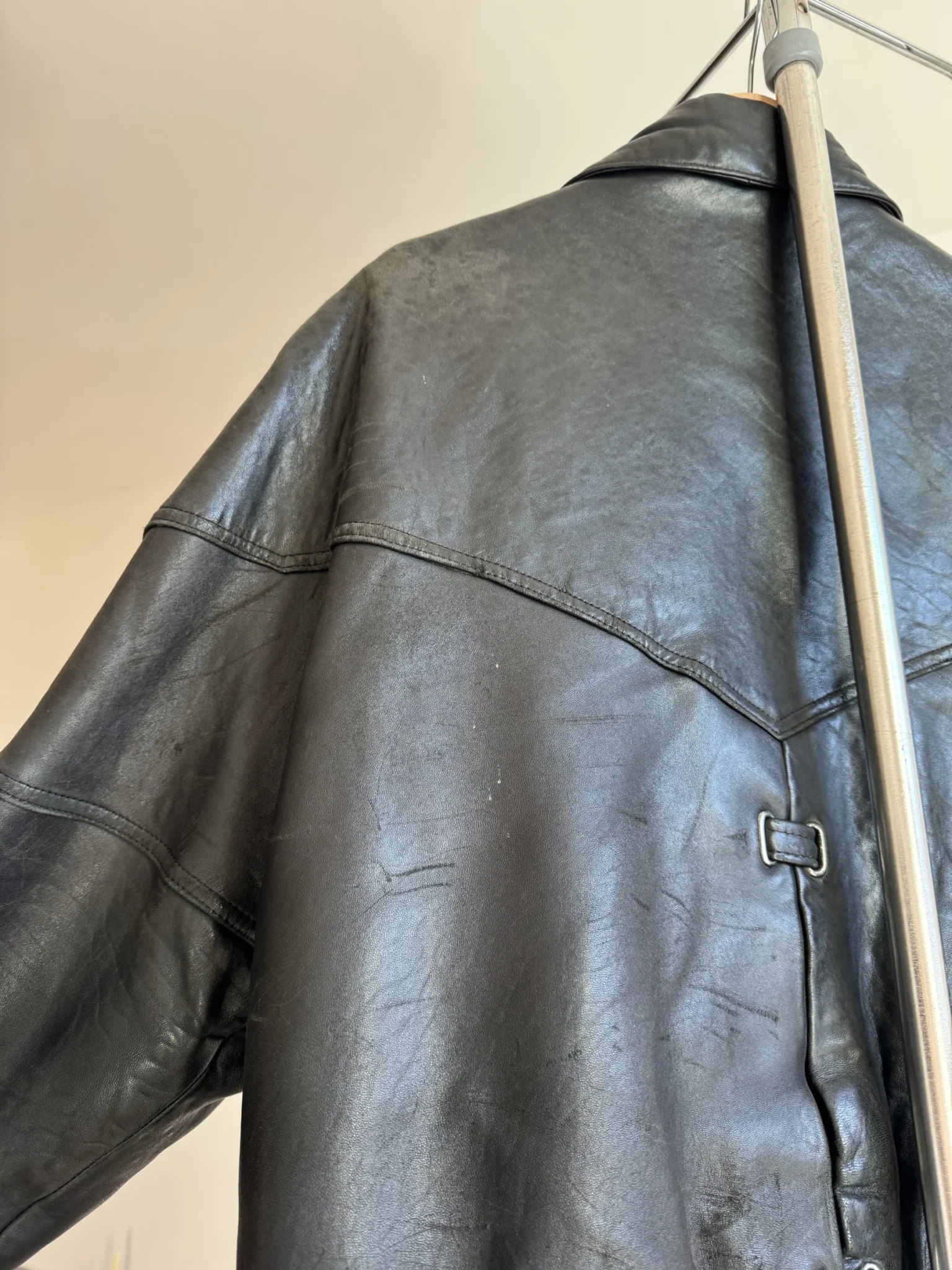 Image for Manteau en cuir style bomber noir – Style Rock/Grunge Vintage 80s/90s