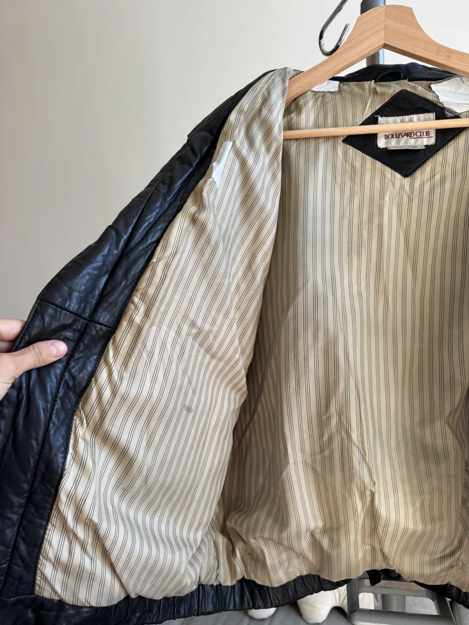 Image for Manteau en cuir style bomber noir – Style Rock/Grunge Vintage 80s/90s