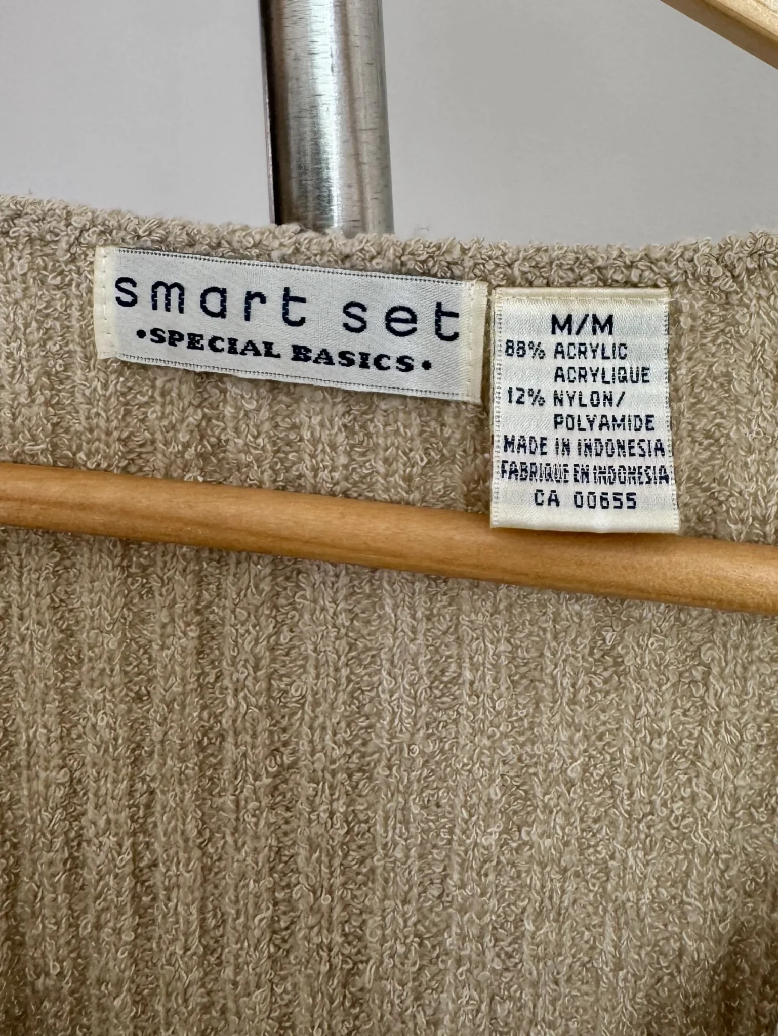 Image for Cardigan Y2K vintage côtelée beige à manches courtes Smart Set