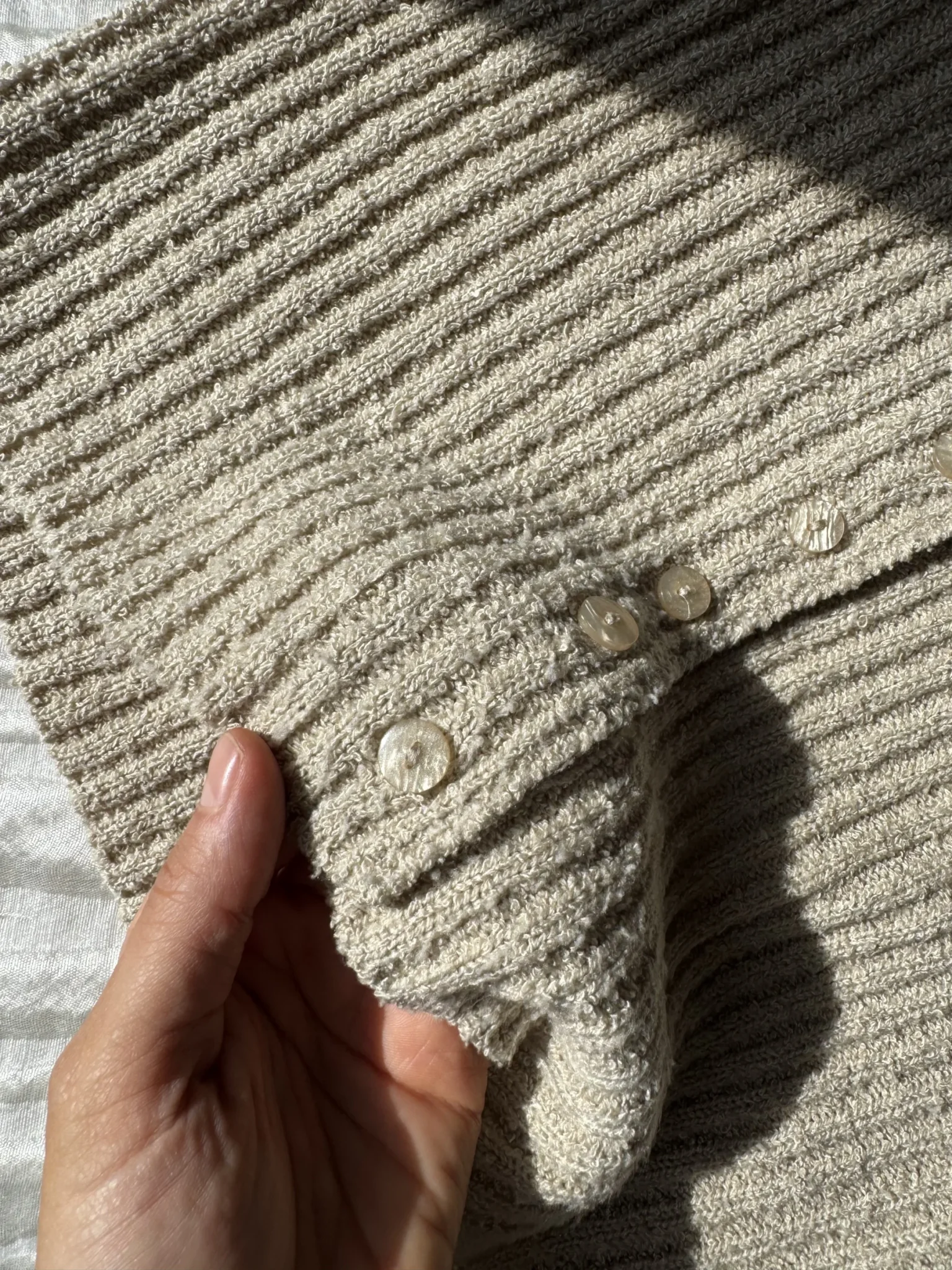 Image for Cardigan Y2K vintage côtelée beige à manches courtes Smart Set