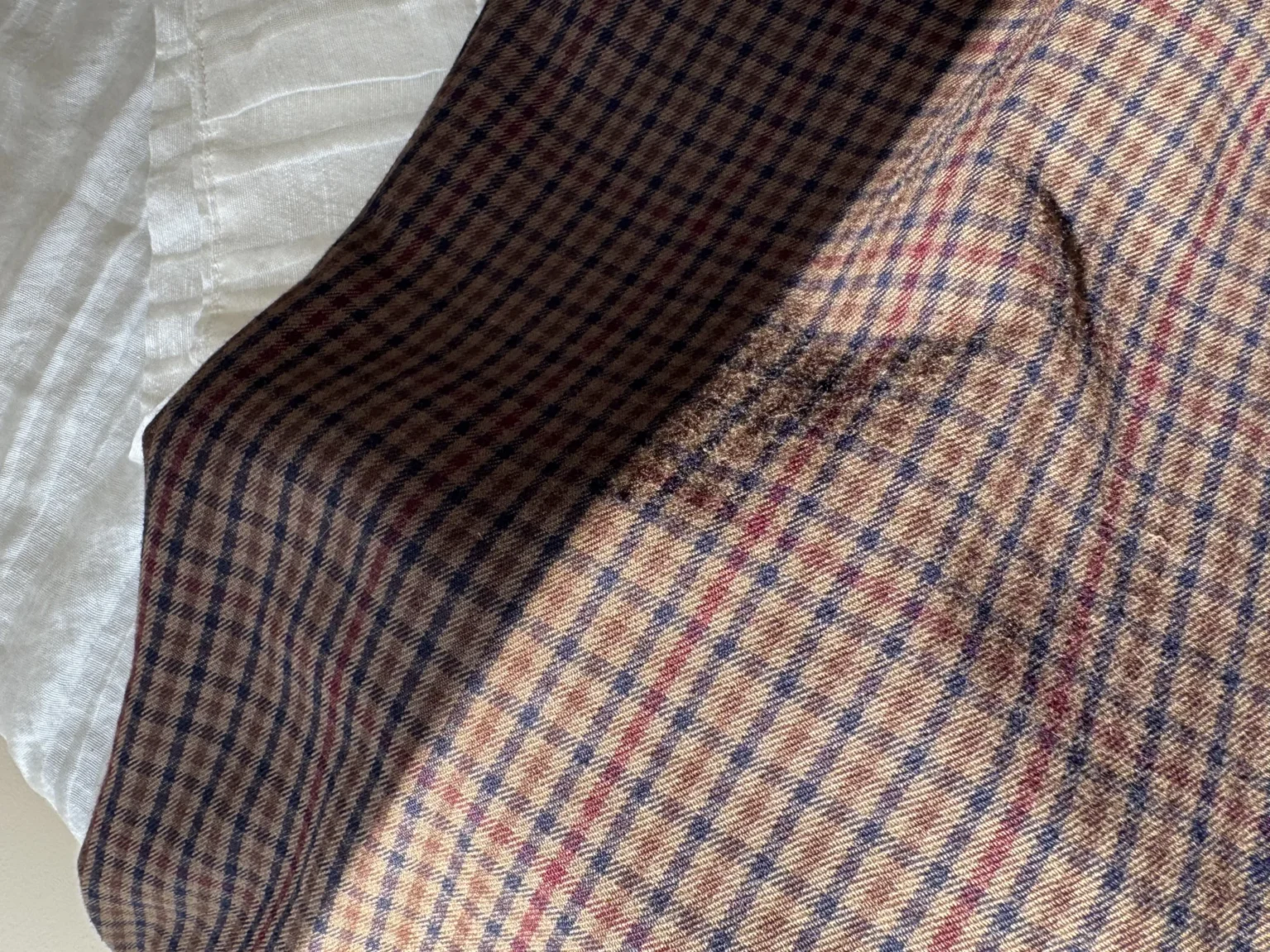 Image for Pantalon Taille Haute Vintage années 90s à Carreaux Bruns et Plis
