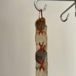 Thumbnail for Ceinture western vintage articulée en cuir et poil de veau brune et beige