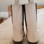 Thumbnail for L’intervalle White Leather Square Toe Chelsea Boots Size 36 Made in Spain
