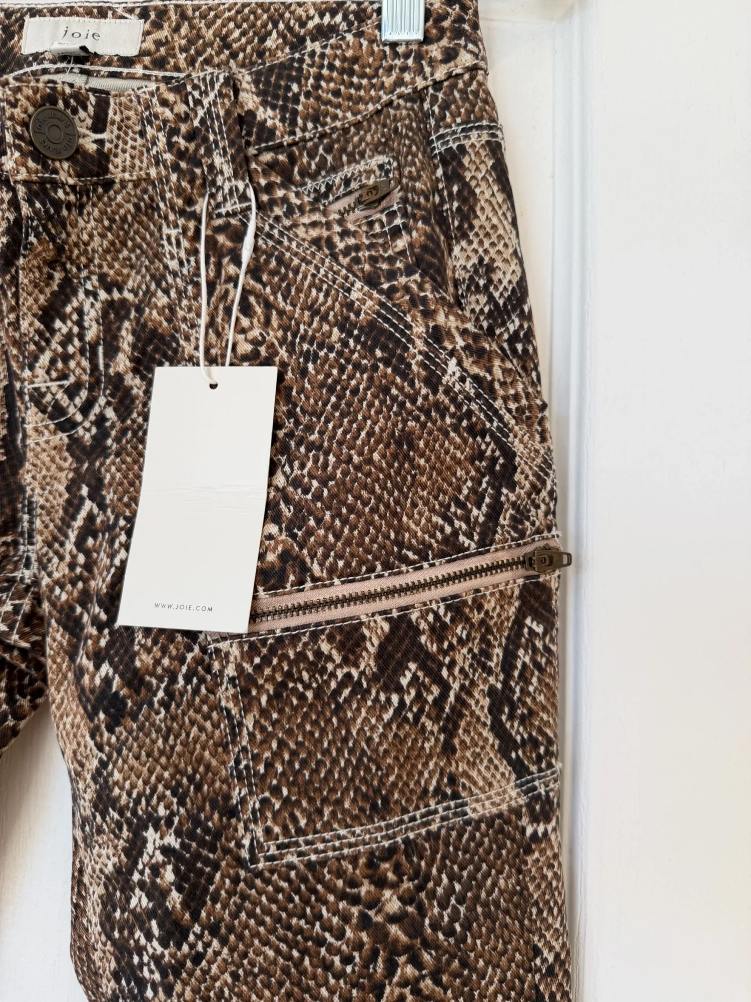 Image for Joie trousers, size 26, brown with python print