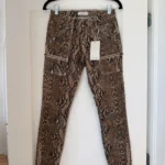 Thumbnail for Joie trousers, size 26, brown with python print