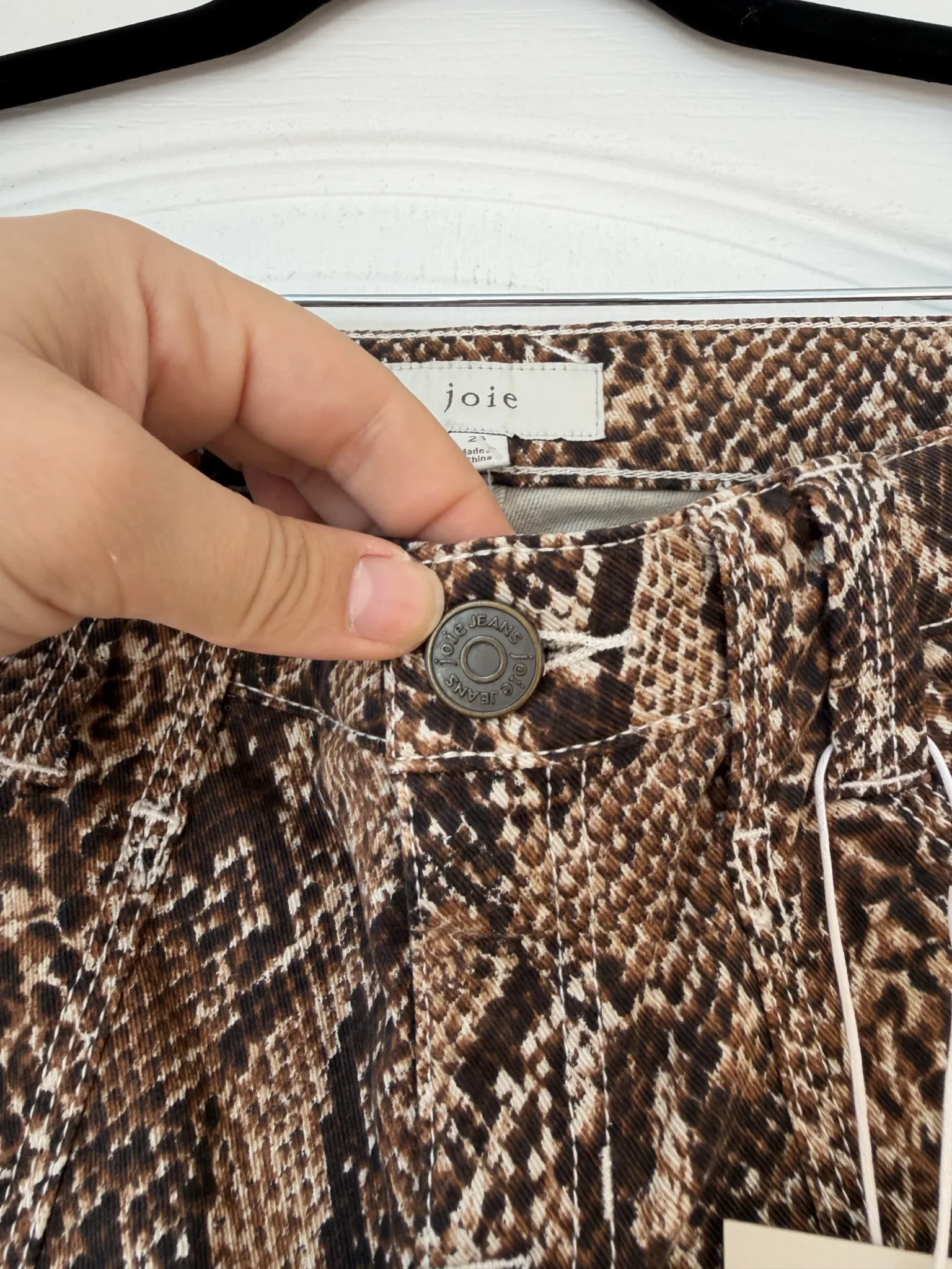 Image for Joie trousers, size 26, brown with python print
