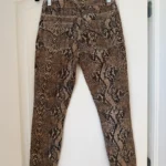 Thumbnail for Joie trousers, size 26, brown with python print