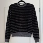 Featured thumbnail for Pull Saint Laurent Paris taille XS rayé noir et argenté