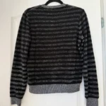 Thumbnail for Pull Saint Laurent Paris taille XS rayé noir et argenté