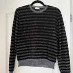 Thumbnail for Pull Saint Laurent Paris taille XS rayé noir et argenté