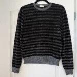 Thumbnail for Pull Saint Laurent Paris taille XS rayé noir et argenté