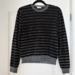 Thumbnail for Pull Saint Laurent Paris taille XS rayé noir et argenté