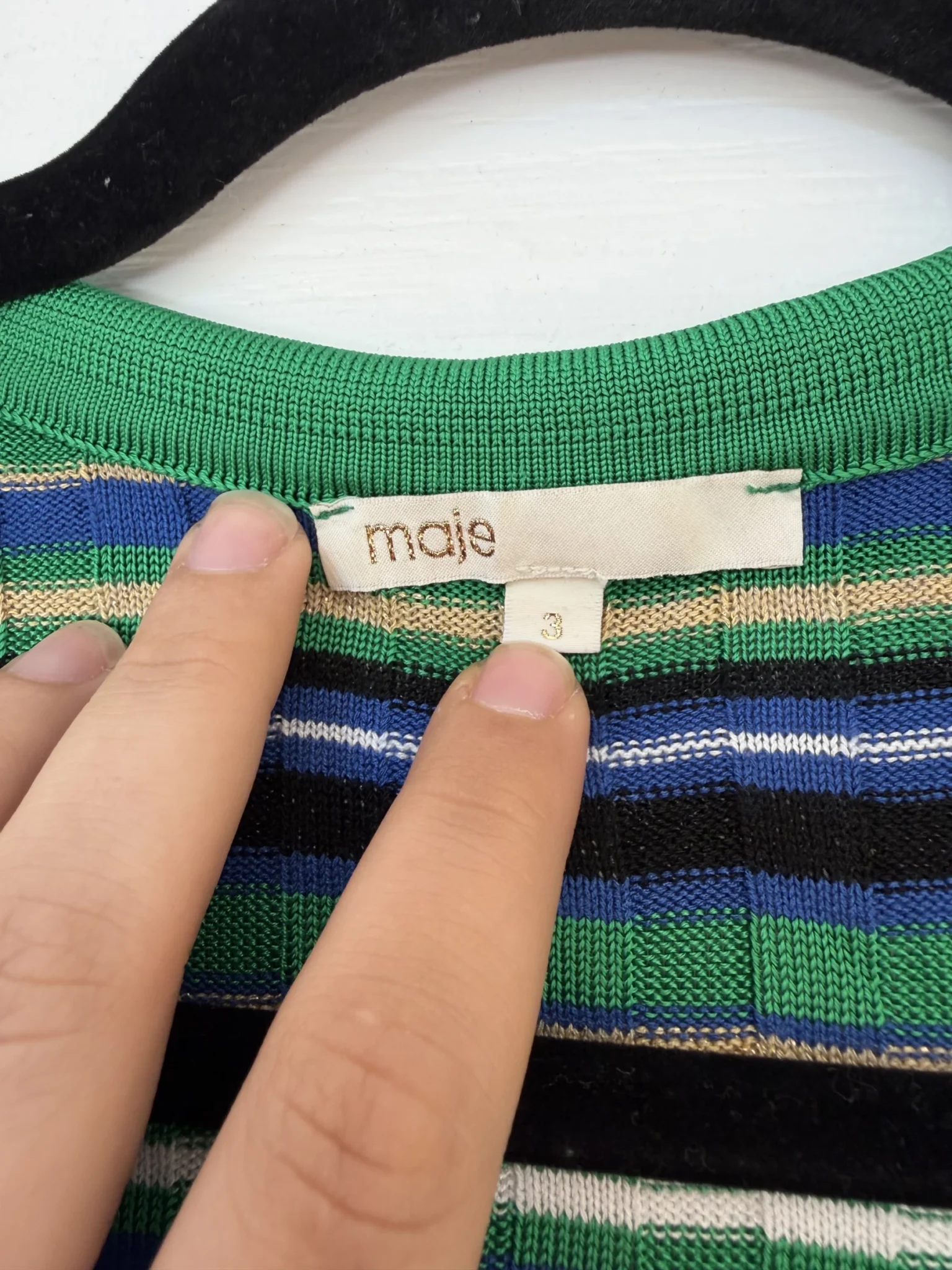Image for Polo Maje taille 3 (L) rayé avec détails dorées