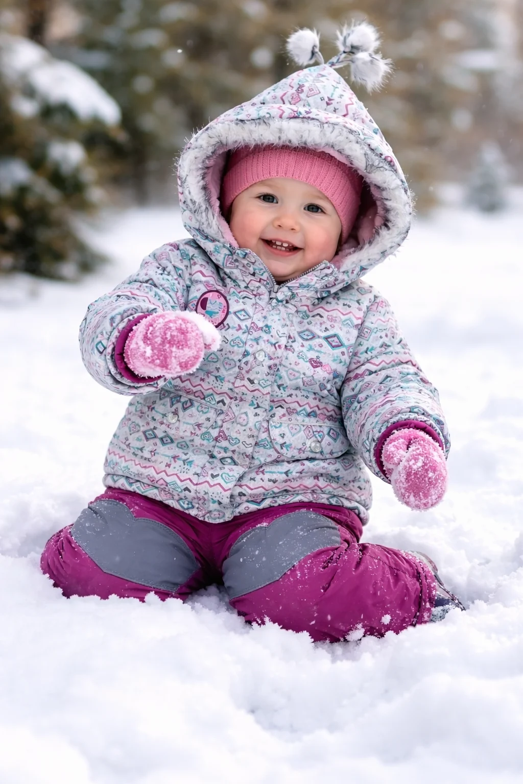 Souris Mini Girls Winter Snowsuit Pink Size 24M Souris Mini seconde main