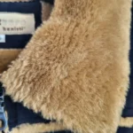 Thumbnail for Vintage Point Zero Nicole Benisti Faux Suede Navy Coat Jacket with faux shearling lining