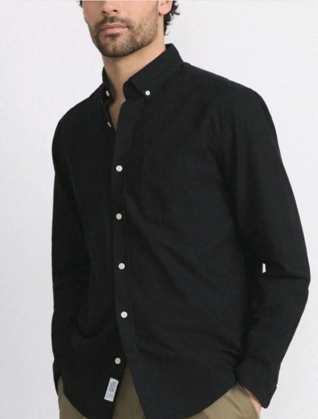 Frank and Oak The Jasper black long sleeve Oxford shirt, 100% cotton, XL Frank and Oak seconde main