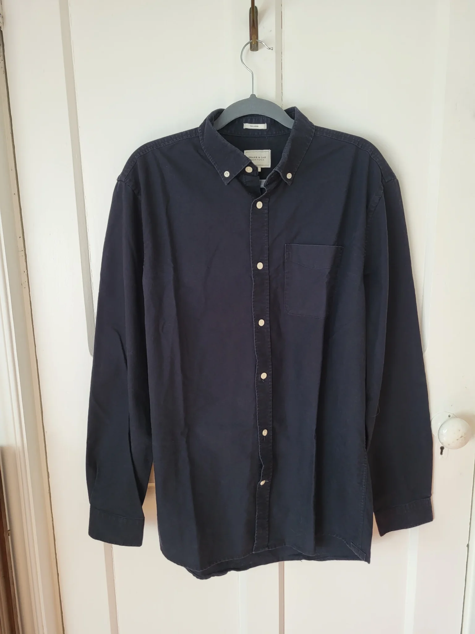 Image for Frank and Oak Chemise noire Oxford The Jasper à manche longue 100% Cotton XL