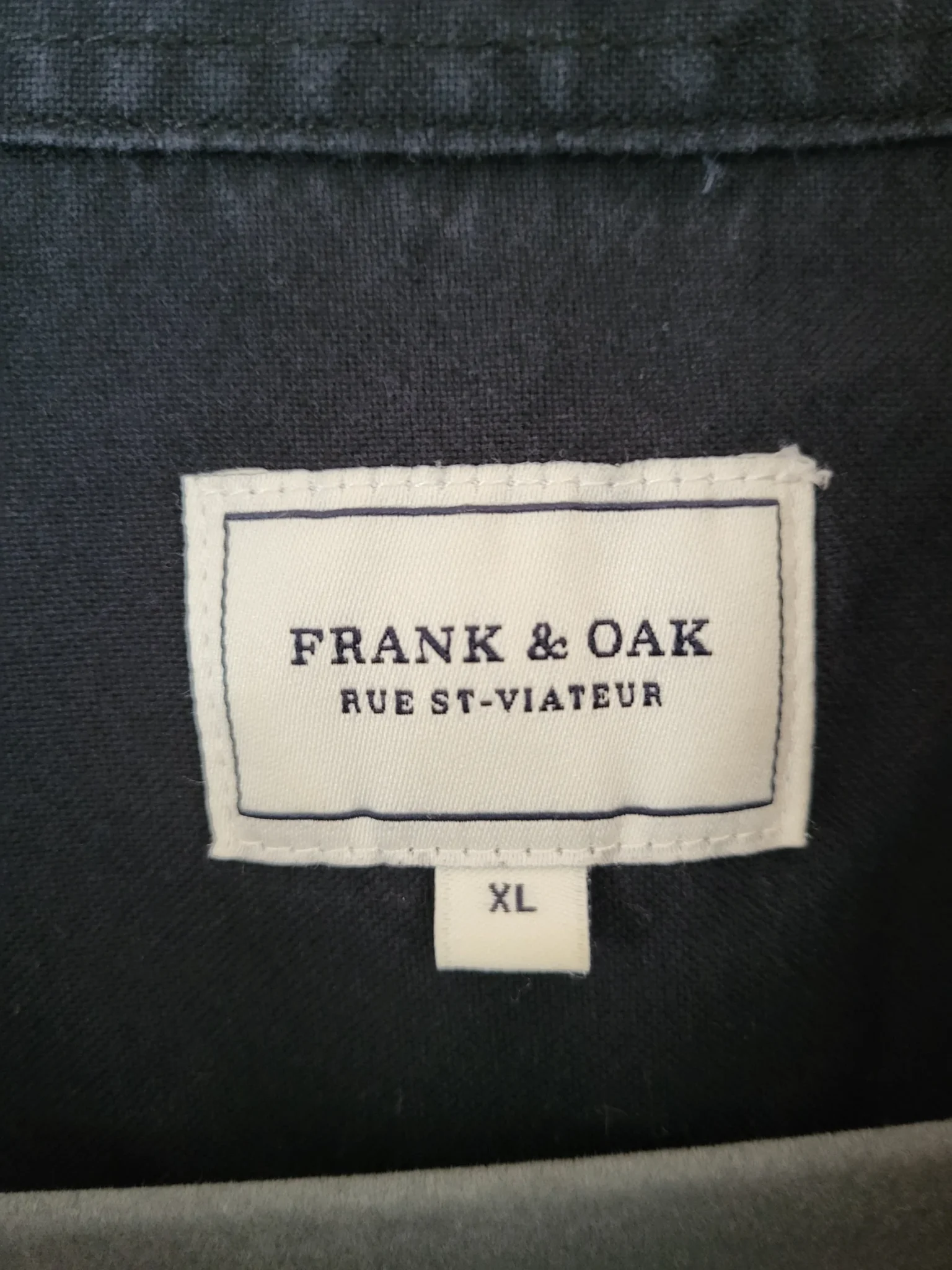 Image for Frank and Oak Chemise noire Oxford The Jasper à manche longue 100% Cotton XL