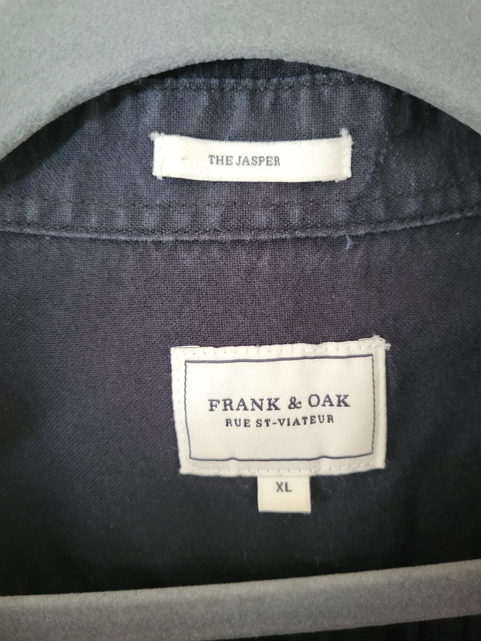 Image for Frank and Oak Chemise noire Oxford The Jasper à manche longue 100% Cotton XL