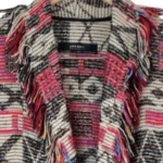 Thumbnail for Manteau/veste oversize Zara motif Sud-Ouest avec franges