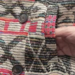Thumbnail for Manteau/veste oversize Zara motif Sud-Ouest avec franges