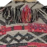 Thumbnail for Manteau/veste oversize Zara motif Sud-Ouest avec franges