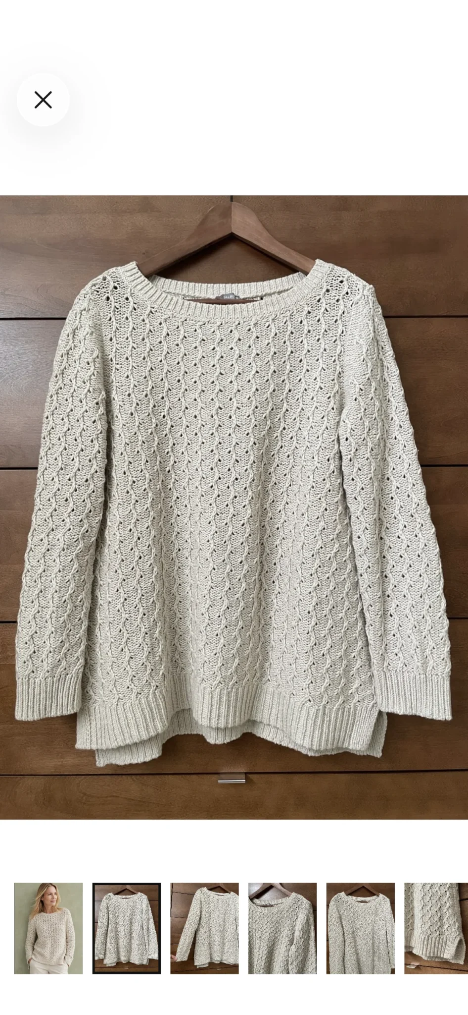 Image for Jumper – cable-knit cotton and wool jumper